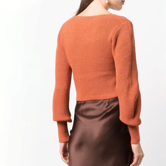A.L.C. Kimby Ribbed Knit Sweater In Burnt Terracotta - Picture 5 of 11
